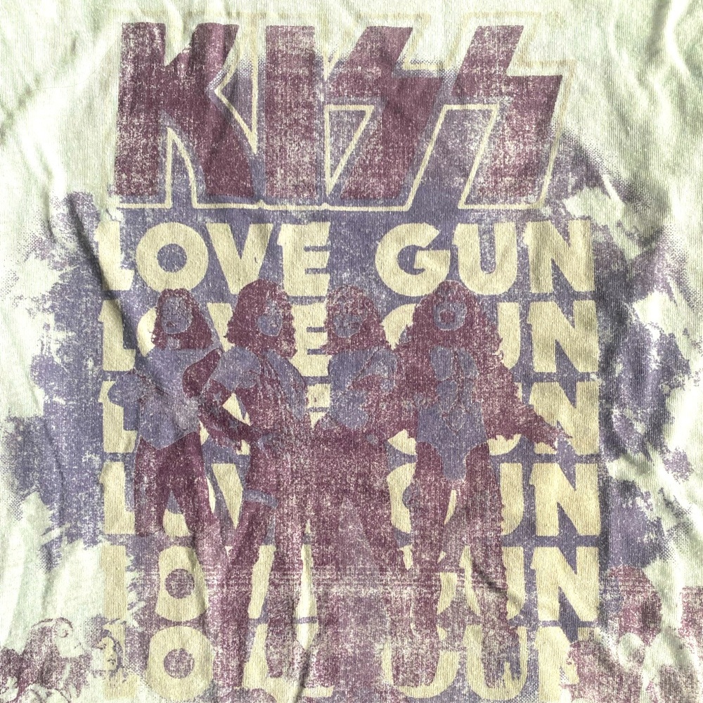 KISS Recycled Karma sheer distressed Licensed Love Gun T